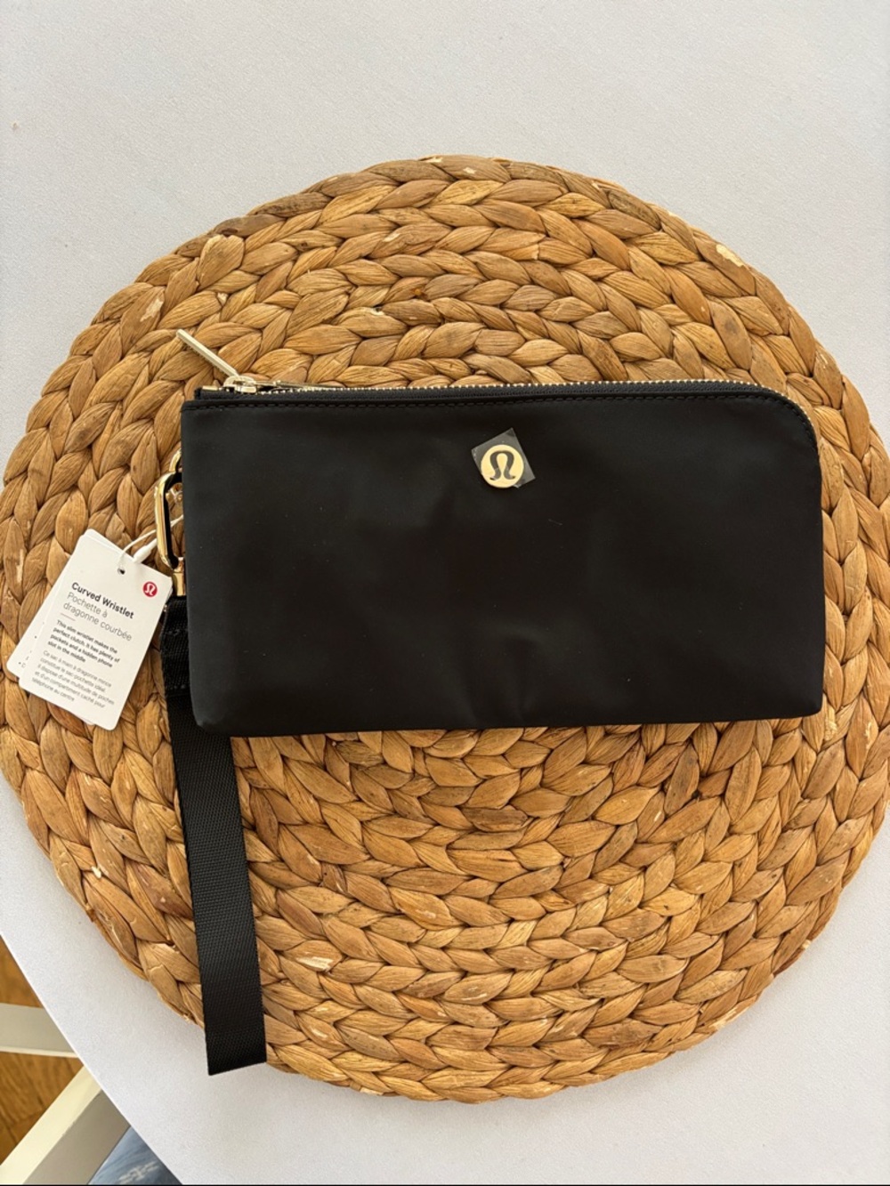 lululemon athletica Black Wristlet with Gold Accent